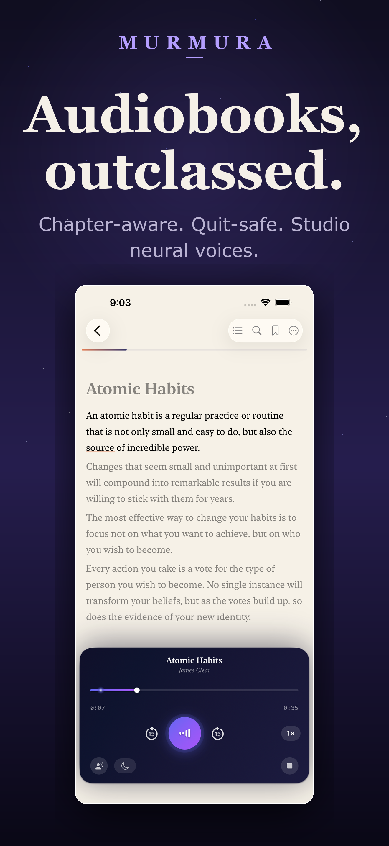 Narration player with karaoke-style word-by-word highlighting and smooth auto-scroll